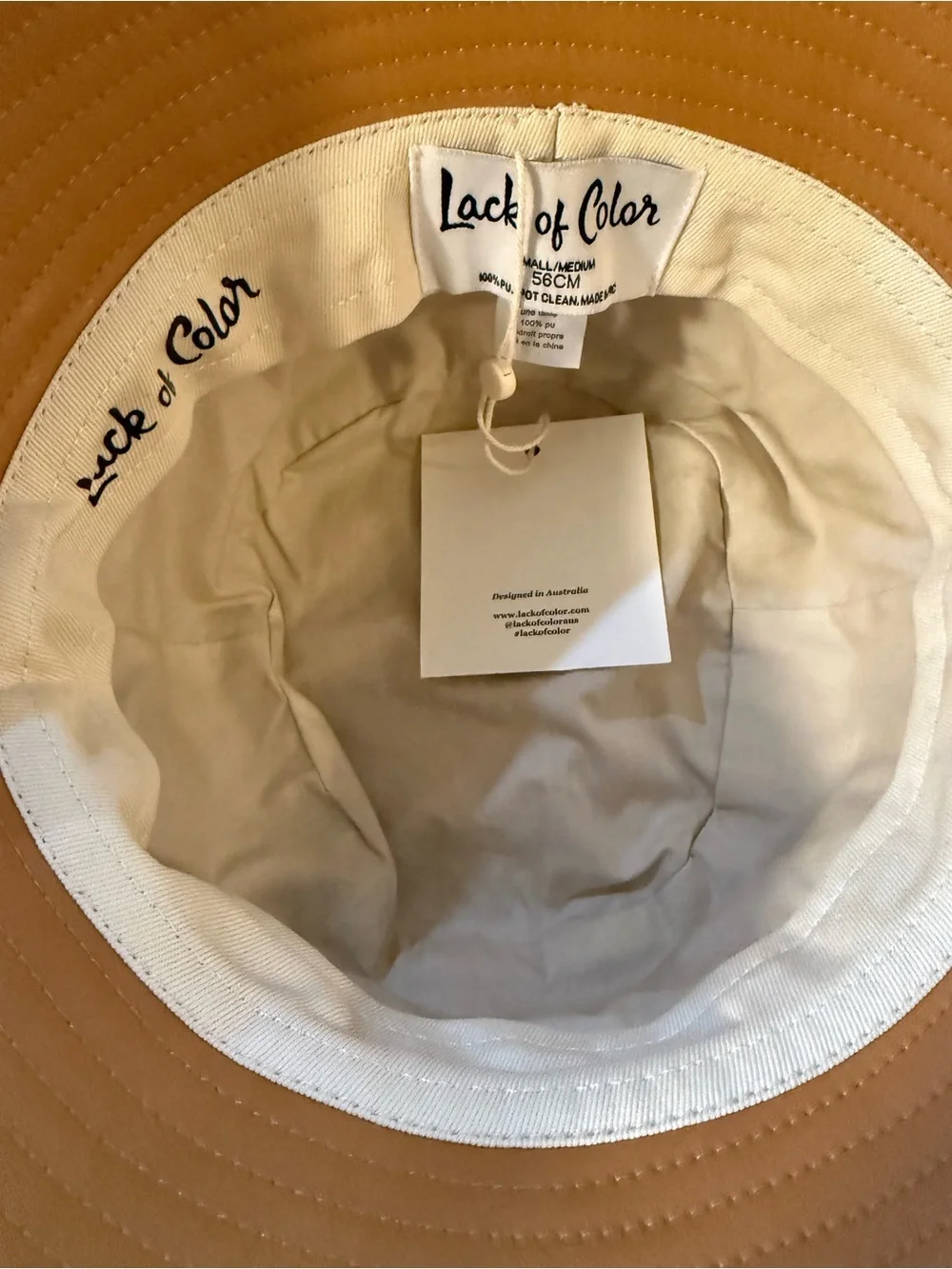 NWT Lack of Color Wave Bucket Hat in Camel, Size Small/Medium